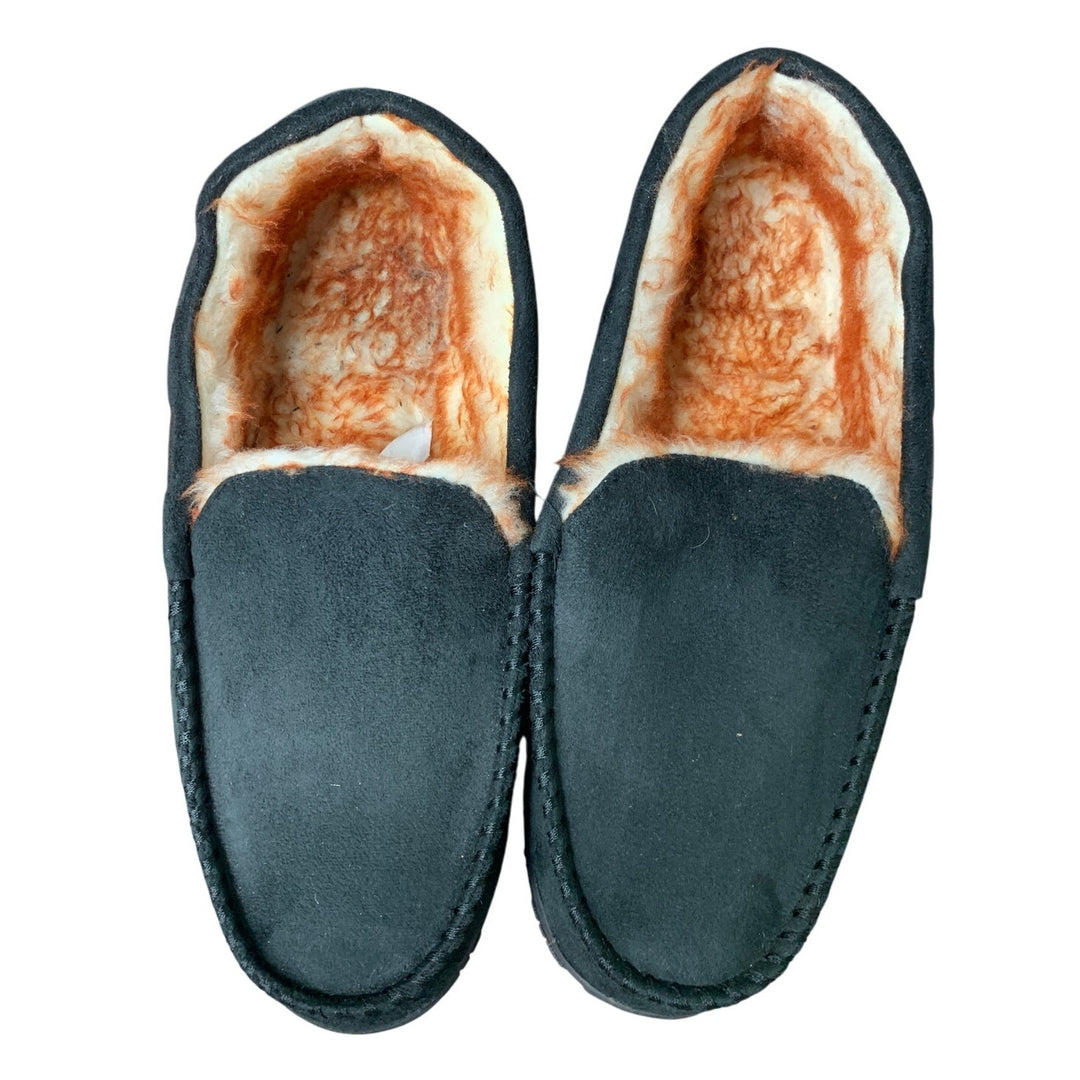 Vonair Mens 13 Black Faux Suede Moccasin Slipper Indoor Outdoor Slip On Shoes