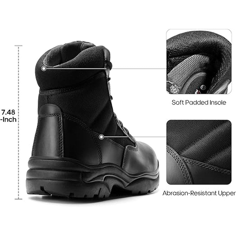 New Nortiv8 Mens 13 Black Faux Leather LaceUp High Top Waterproof Tactical Boots