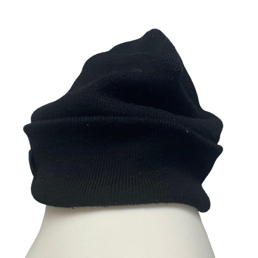 UGG Mens One Size Black Knit Polyester Blend Stocking Folded Brim Hat Cap