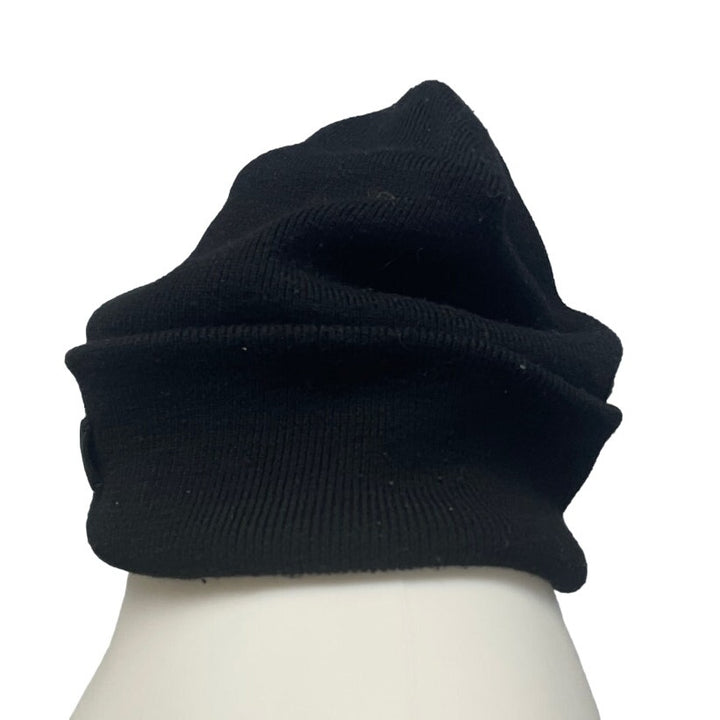 UGG Mens One Size Black Knit Polyester Blend Stocking Folded Brim Hat Cap