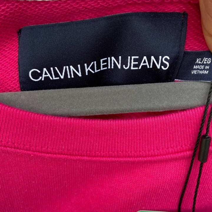 NWT New Calvin Klein Womens XL PolyCotton Short Sleeve Graphic Sweatshirt Tee