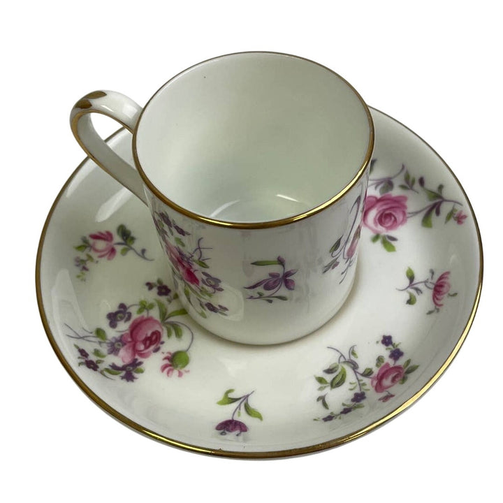 Vintage Crown Staffordshire England Cup &amp; Saucer Rose Fine Bone China Teacup Set