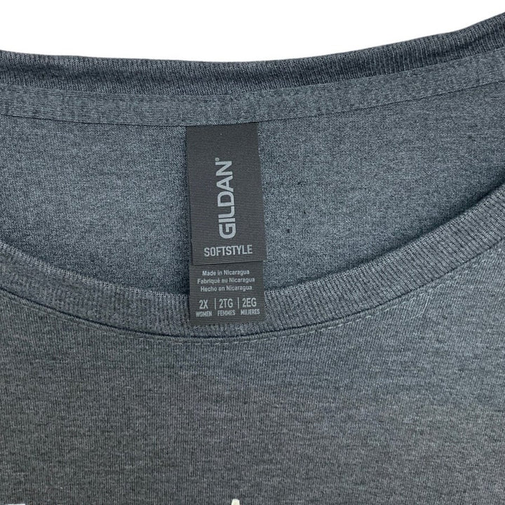 New Gildan Womens 2X Heathered You Go Girl Short Sleeve Crew Neck Tee Shirt