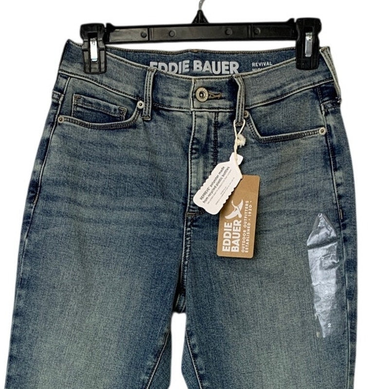 New Eddie Bauer Women Size 2 Revival High Rise Skinny Summit Repreve Denim Jeans