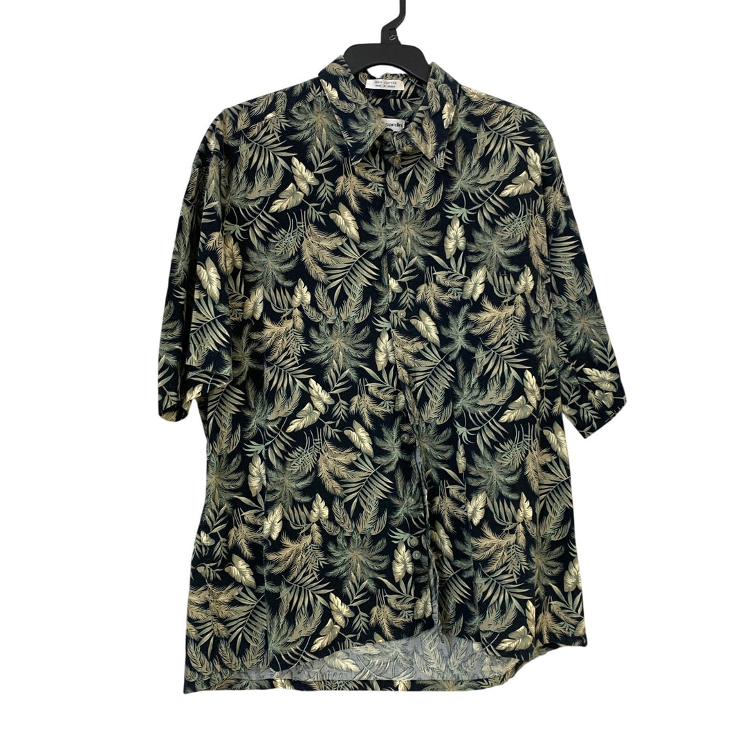 Lot of 2 Pierre Cardin Mens Large Cotton Floral Shirt Sleeve Button Up Shirts