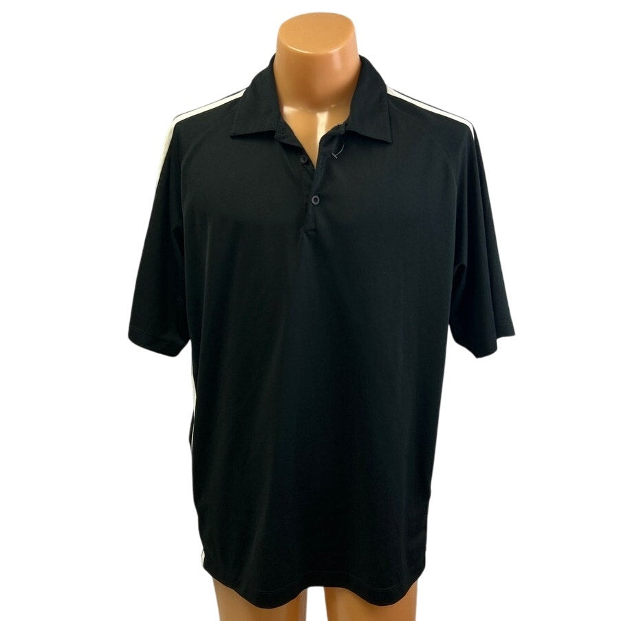 Nike Fit Dry Mens XL Side Stripe 100% Polyester Short Sleeve Collared Polo Shirt