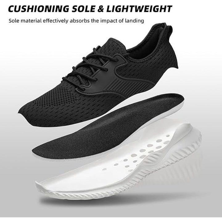 Athmile Womens Size 13 Black Sneakers Lace Up Closed Round Toe Tennis Shoes