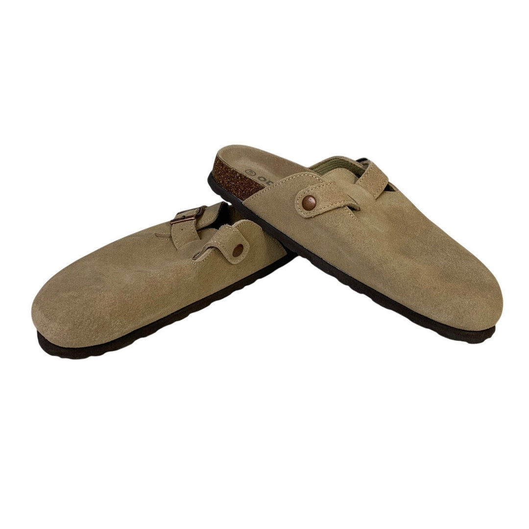 Odoly Womens Size 10 Brown Suede Clogs Sandals Closed Round Toe Slip On Shoes