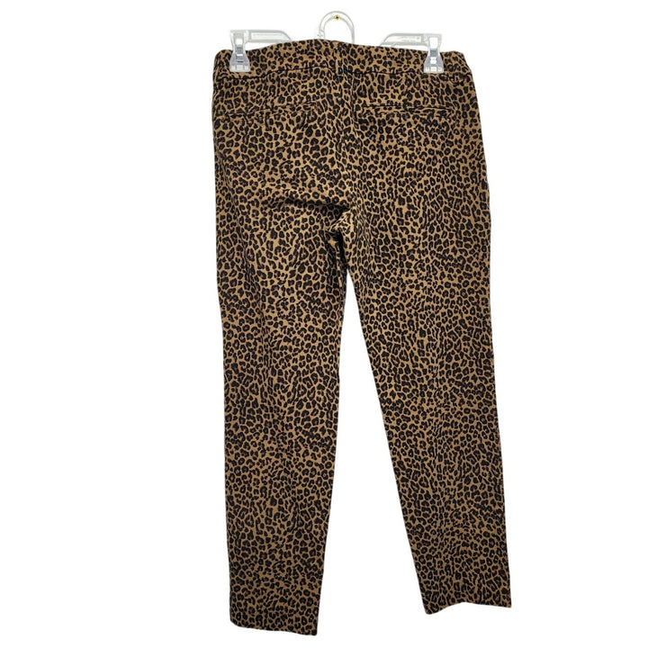 Old Navy Womens 6 Cotton Blend Pixie Mid Rise Cheetah Print Jeans w Faux Pockets