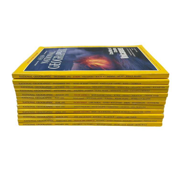 Vintage 1992 National Geographic Magazine FULL Year 12 Issues W Maps Supplements