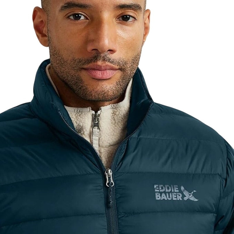 New Eddie Bauer Mens Small Navy Blue CirrusLite 650FP Down Zip Up Puffer Jacket