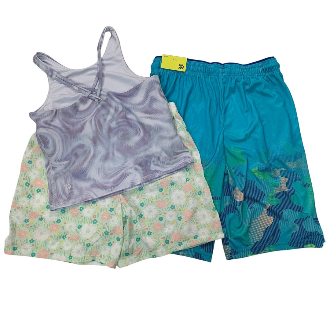 Lot of 3 New All in Motion Cat &amp; Jack Girls XL Tank Top Lounge Athletic Shorts