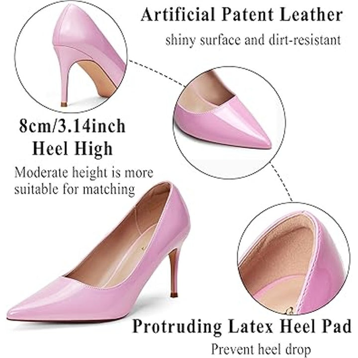 Elisabet Tang Womens Size 8 Pink 3" High Heel Pointy Toe Slide On Pumps Shoes