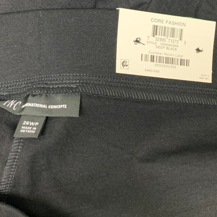 INC Womens Plus Size 26WP Skinny Pull-On Mid Rise Basic Black Ponte Pants