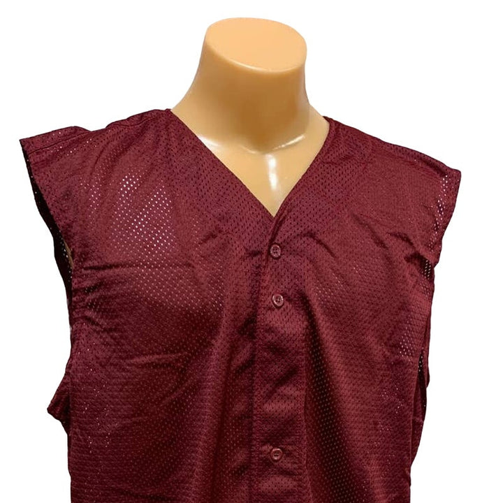 New Tag Team Uniforms Adult XL Burgundy Lightweight Mesh Button Baseball Vest