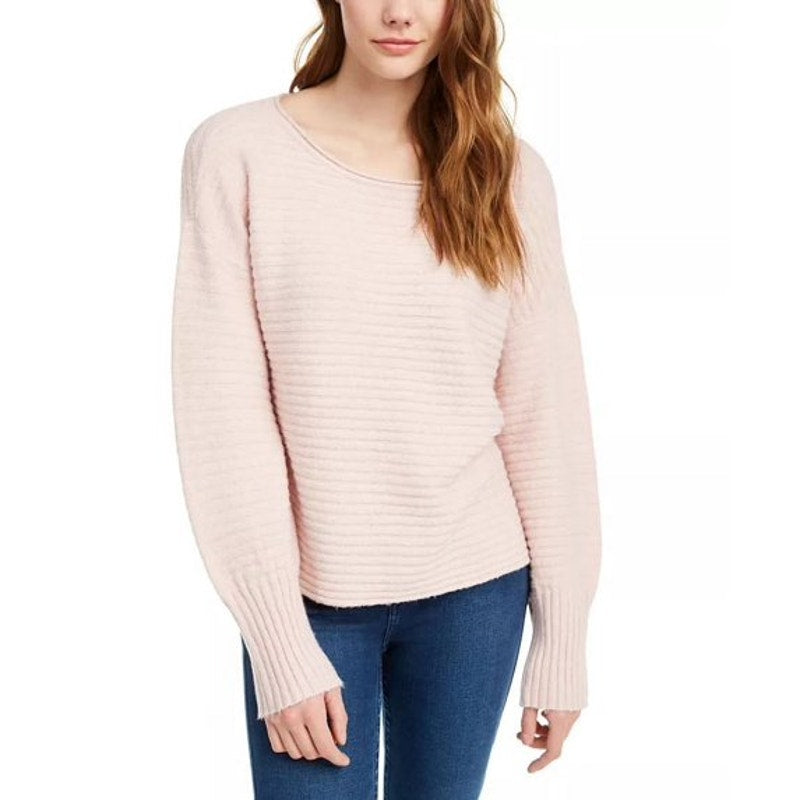 NWT New Pink Rose Juniors Large Scoop Neck Super Soft Ribbed PolyBlend Sweater