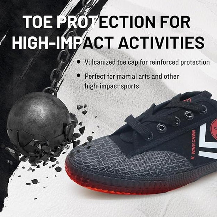 K.WING CHWN Mens Size 8 Black Lace Up Martial Arts Breathable Lightweight Shoes