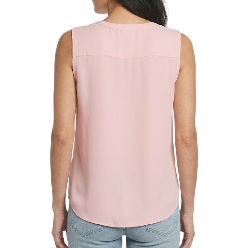 New Eddie Bauer Womens Cameo Pink Slub Sleeveless Split VNeck Gatecheck Tank Top