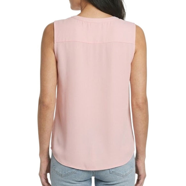 New Eddie Bauer Womens Cameo Pink Slub Sleeveless Split VNeck Gatecheck Tank Top