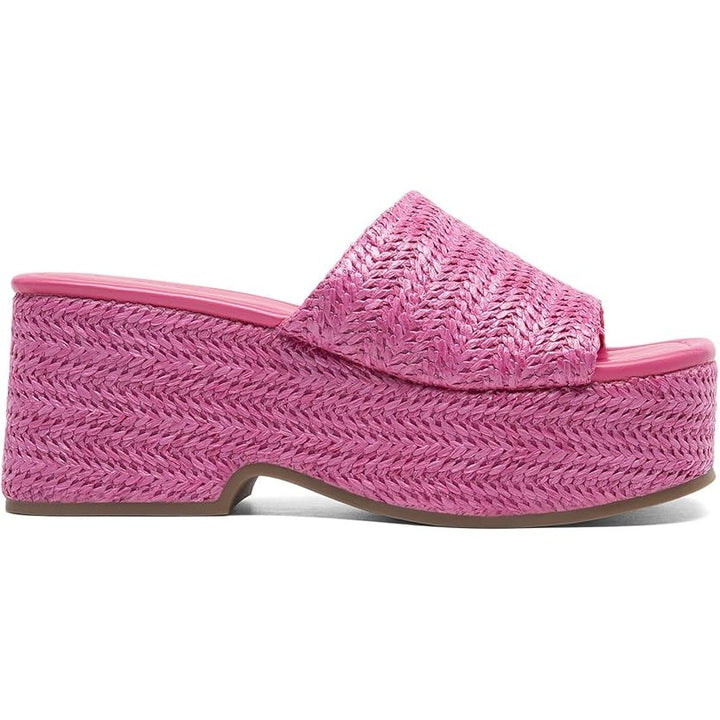 Dream Pairs Womens 8.5 Hot Pink Open Toe 3" Platform Espadrille Sandal Shoes