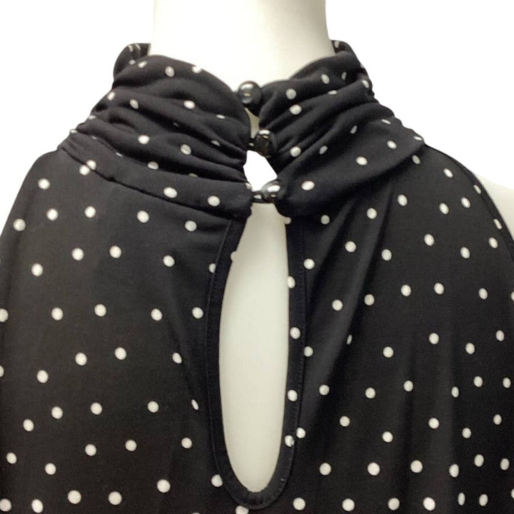 Cato Plus Size 22/24W Sleeveless Long Polka Dot Keyhole Back Stretchy Blouse