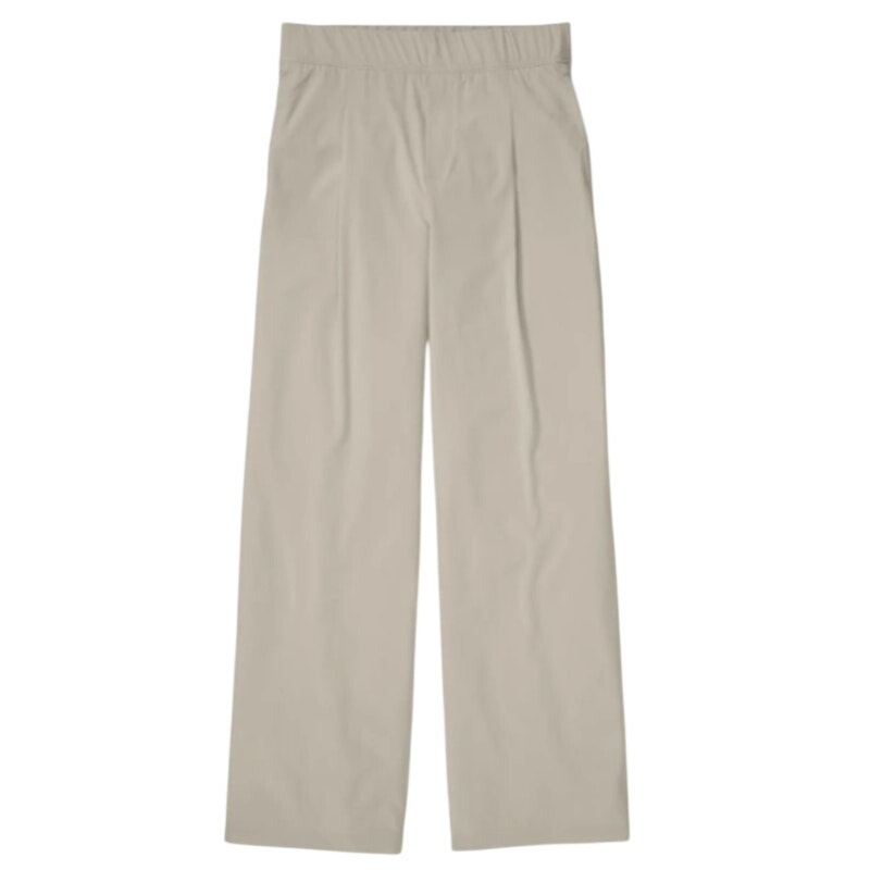 New Eddie Bauer Womens XL Pumice Tan Departure Elastic Waist Wide Leg Pants