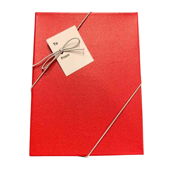 New 2pc Silver Pewter Chain Necklace Earring Jewelry Set Red Gift Box