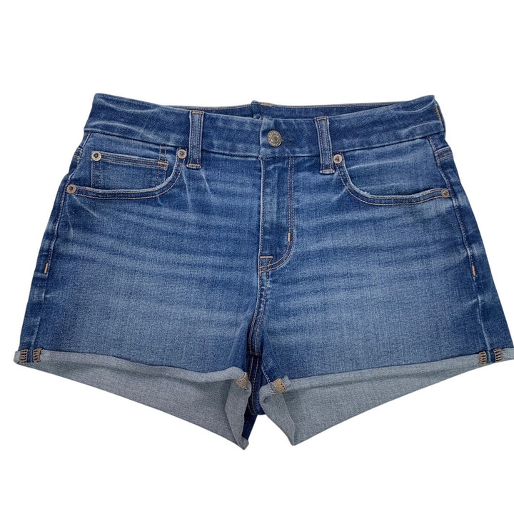 New American Eagle Womens Size 0 Stretch Curvy High Rise Shortie Jorts Shorts