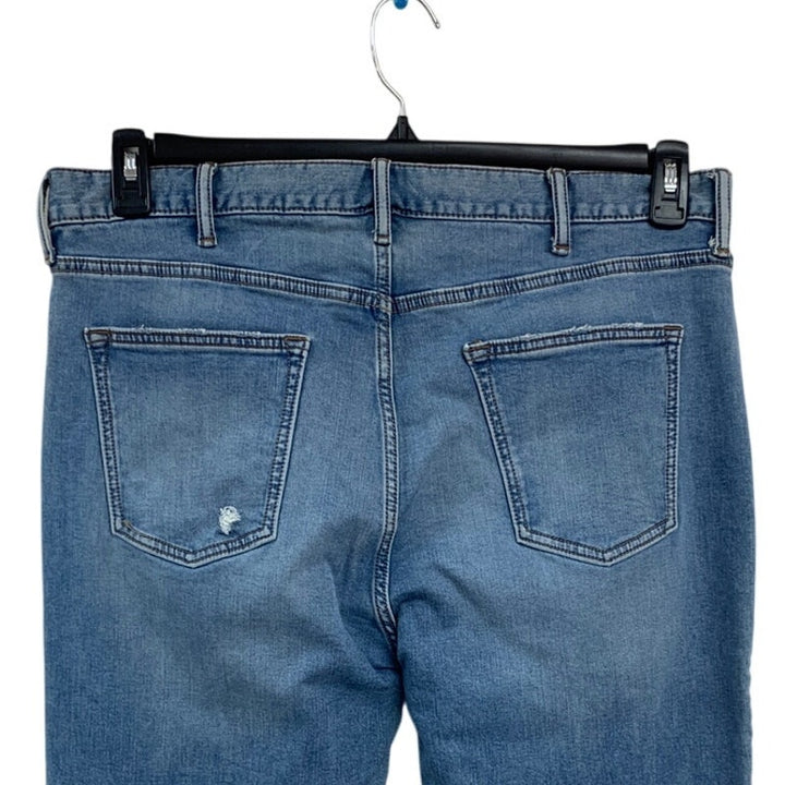 Old Navy Mens Size 38X32 Blue Cotton Blend Slim Factory Distressed Denim Jeans
