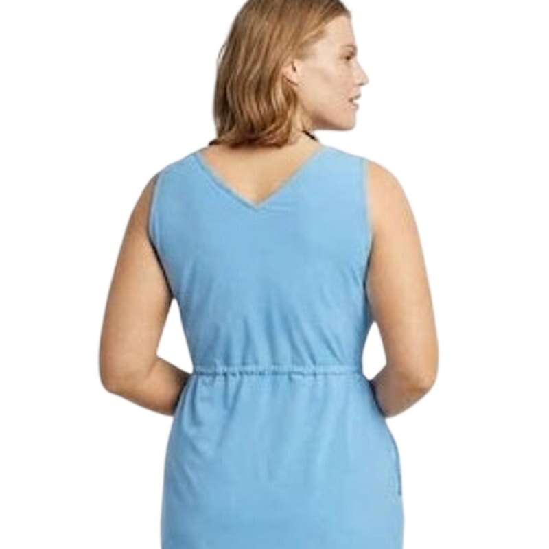 New Eddie Bauer Womens 2X Light Blue Sleeveless UPF 50+ Departure Tank Dress