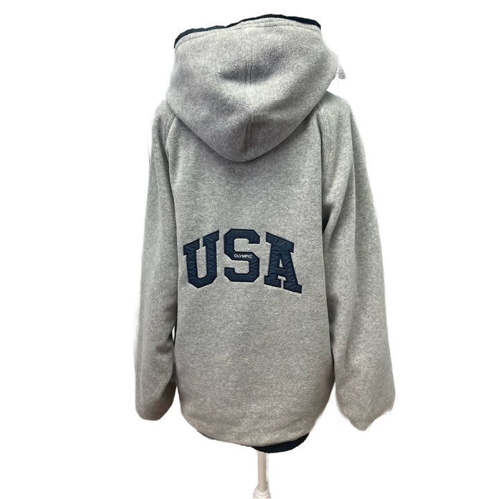 Reversible USA Olympic Mens LT Large Tall Full Zip Hooded Windbreaker Jacket