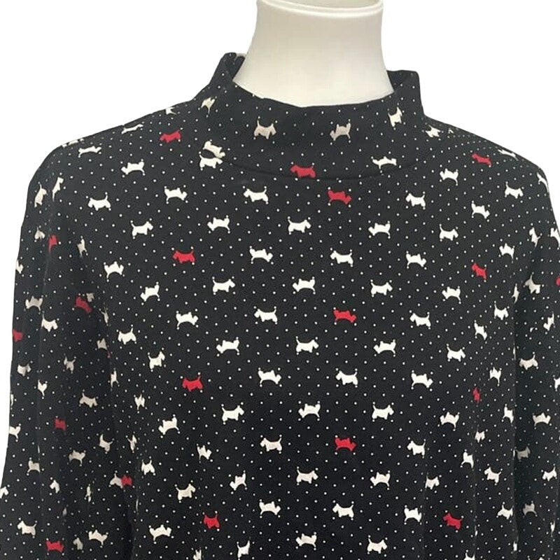 Croft &amp; Barrow Womens Plus Size 3X Long Sleeve Scottie Dog Mock Turtleneck Top