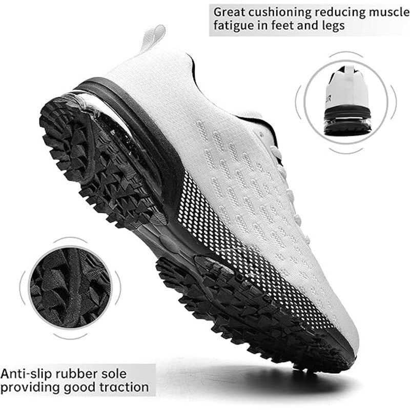 New Quappe WNA Mens Size 10 White Black Lace Up Running Athletic Tennis Shoes