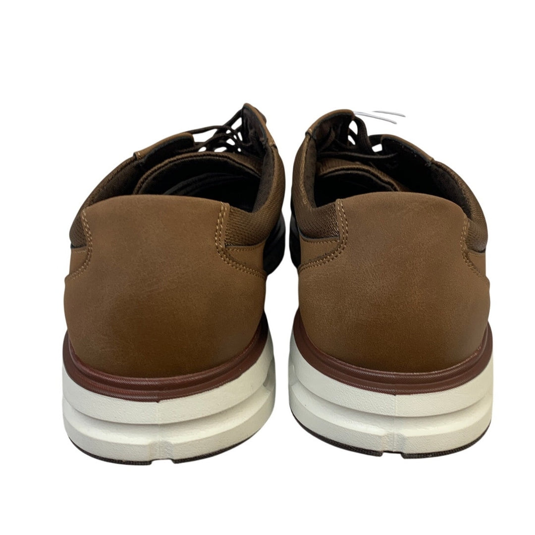 New Lands End Mens Size 10 Dark Tan Sport Oxford Lace Up Sneakers Shoes