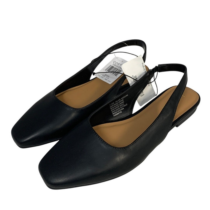 New Kensie Womens Size 7.5 Black Flats Sandal Closed Square Toe Slingback Shoes