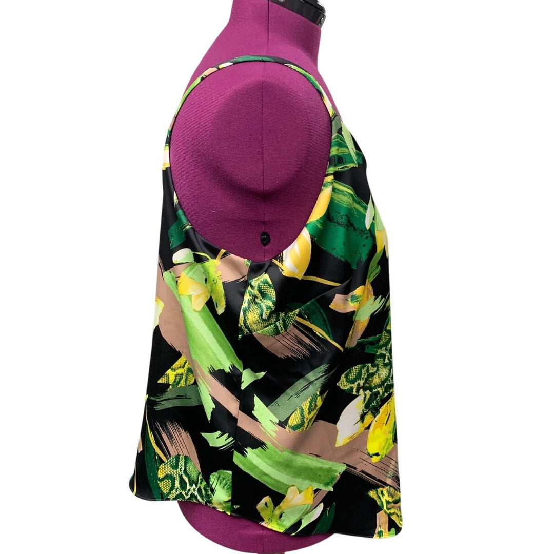 New Bar III Womens Plus Size 2X Sleeveless Yellow Floral Career Separate Top