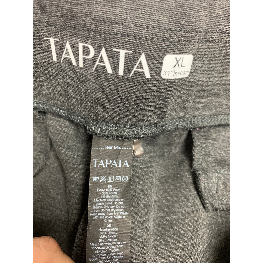Tapata Womens XL Heathered Elastic Waist Rayon Blend Hemmed Pants w Pockets