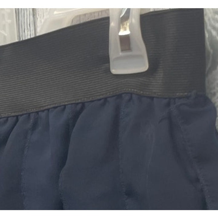 Forever 21 Womens Medium Navy Blue Wide Elastic Waist Ruffled Short Pencil Shirt