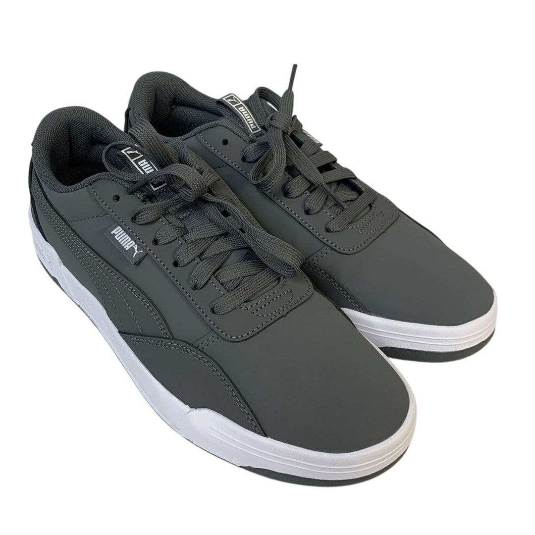PUMA Mens Size 11 Gray Faux Leather SoftFoam+ Lace Up Skate Sneaker Shoes