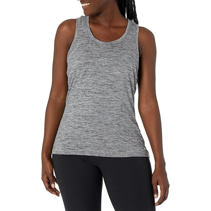 NWT New Amazon Essentials Womens 4X Black Polyester Blend Crew Neck Tank Top