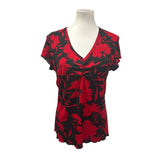 3 Jennifer Lopez Susan Lawrence Womens Large SHort SLeeve VNeck Tops Blouses