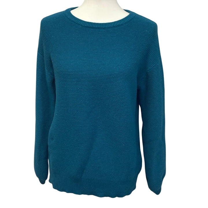 Zesica Womens Small Ribbed Viscose Blend Long Sleeve Crew Neck Pullover Sweater