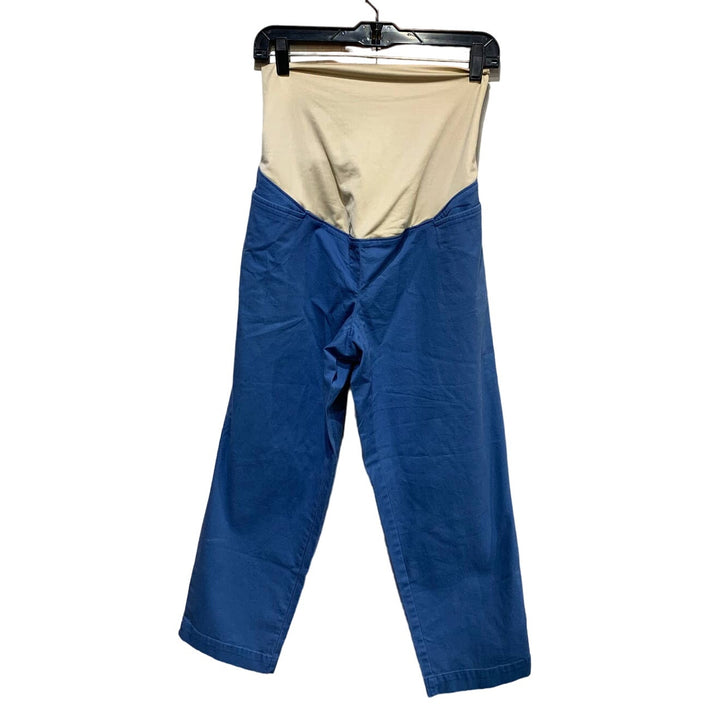 New New LOFT Size 6 Maternity Stretch Panel Cotton Blend Denim Tapered Pants