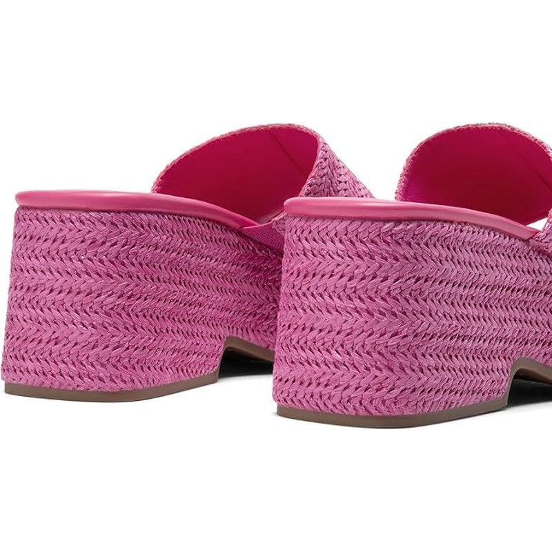 Dream Pairs Womens 8.5 Hot Pink Open Toe 3" Platform Espadrille Sandal Shoes