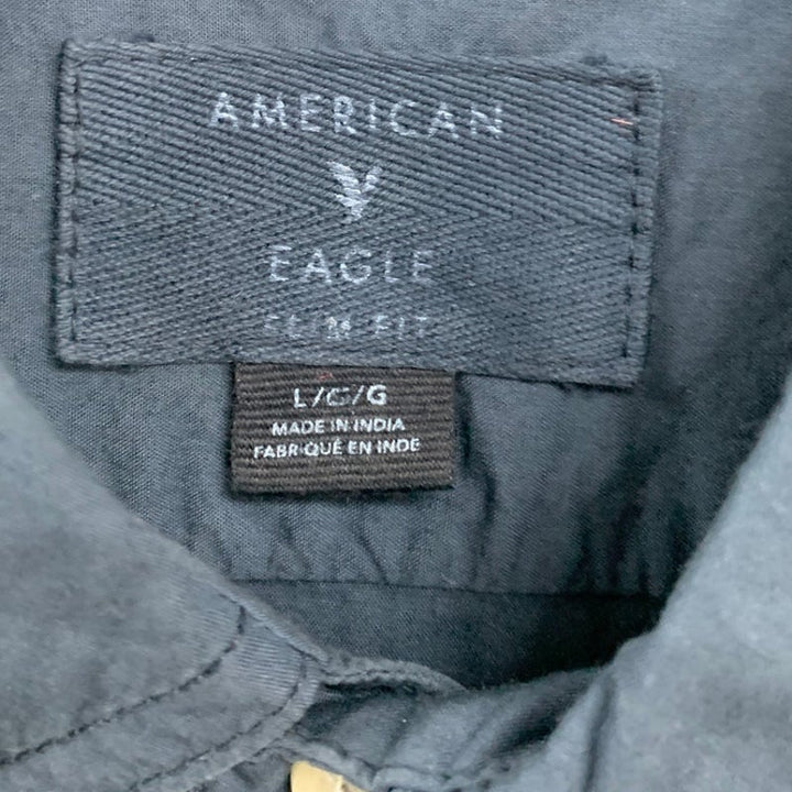 2 New American Eagle Mens Large Slim Fit Long Sleeve Button Up Collared Shirts