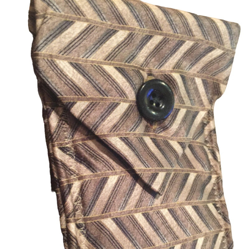 Handmade Upcycled Vintage Necktie Chevron Eyeglass Case Pouch