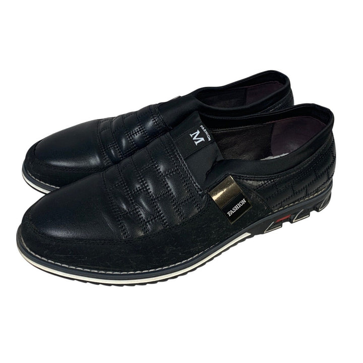 Cosidram Mens Size 11 Black Loafers Slip On Low Top Round Toe Casual Shoes