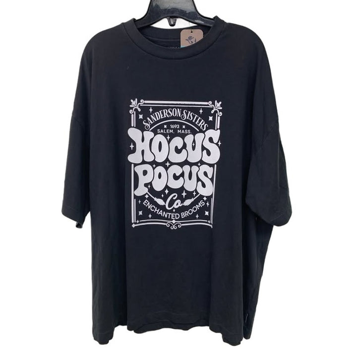 New Upcycled Hand Printed Womens Large Sanderson Sisters Hocus Pocus Tee Shirt