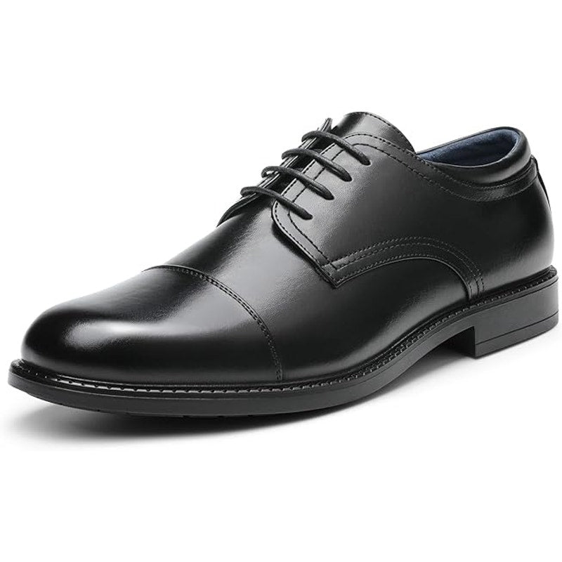 Bruno Marc Mens Size 8.5W Wide Black Lace Up Classic Oxford Dress Cap Toe Shoes