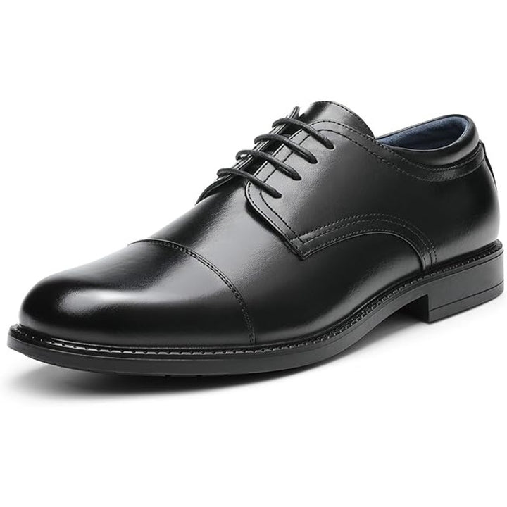 Bruno Marc Mens Size 8.5W Wide Black Lace Up Classic Oxford Dress Cap Toe Shoes